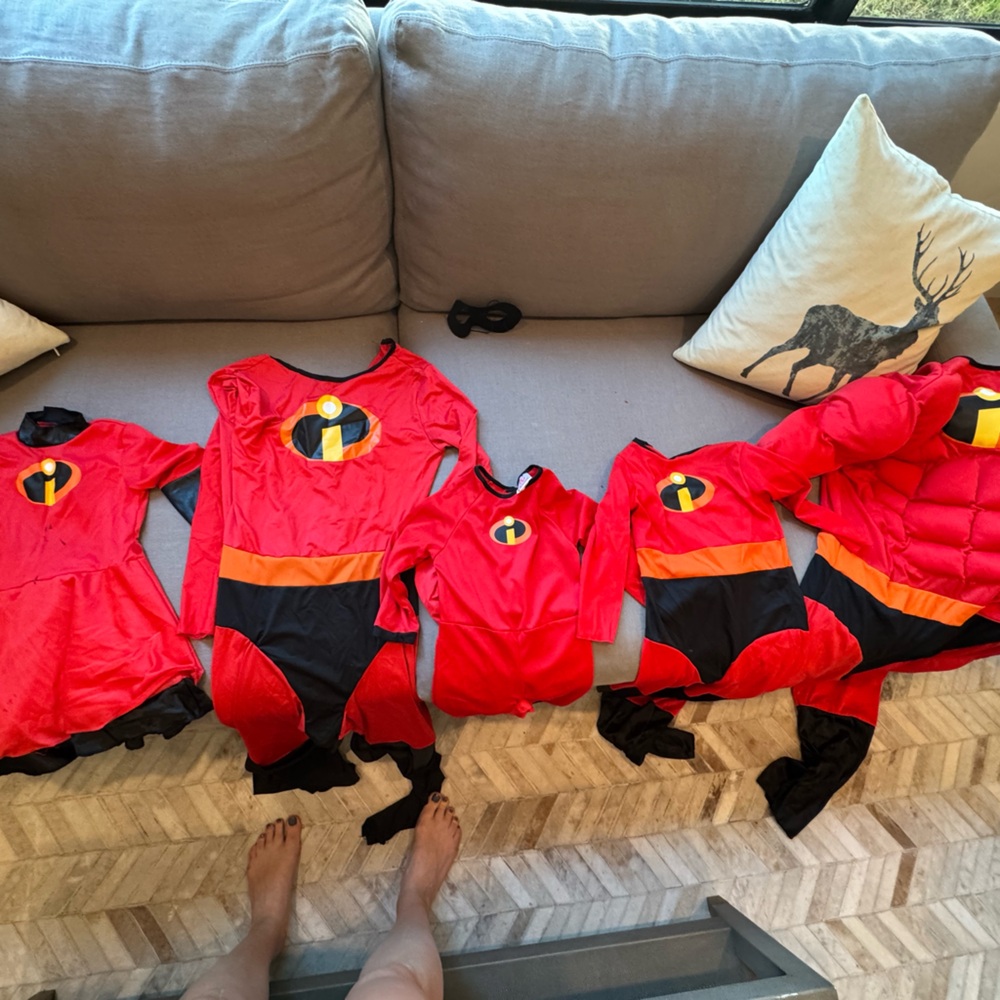 Entire Incredibles Family Halloween costumes
